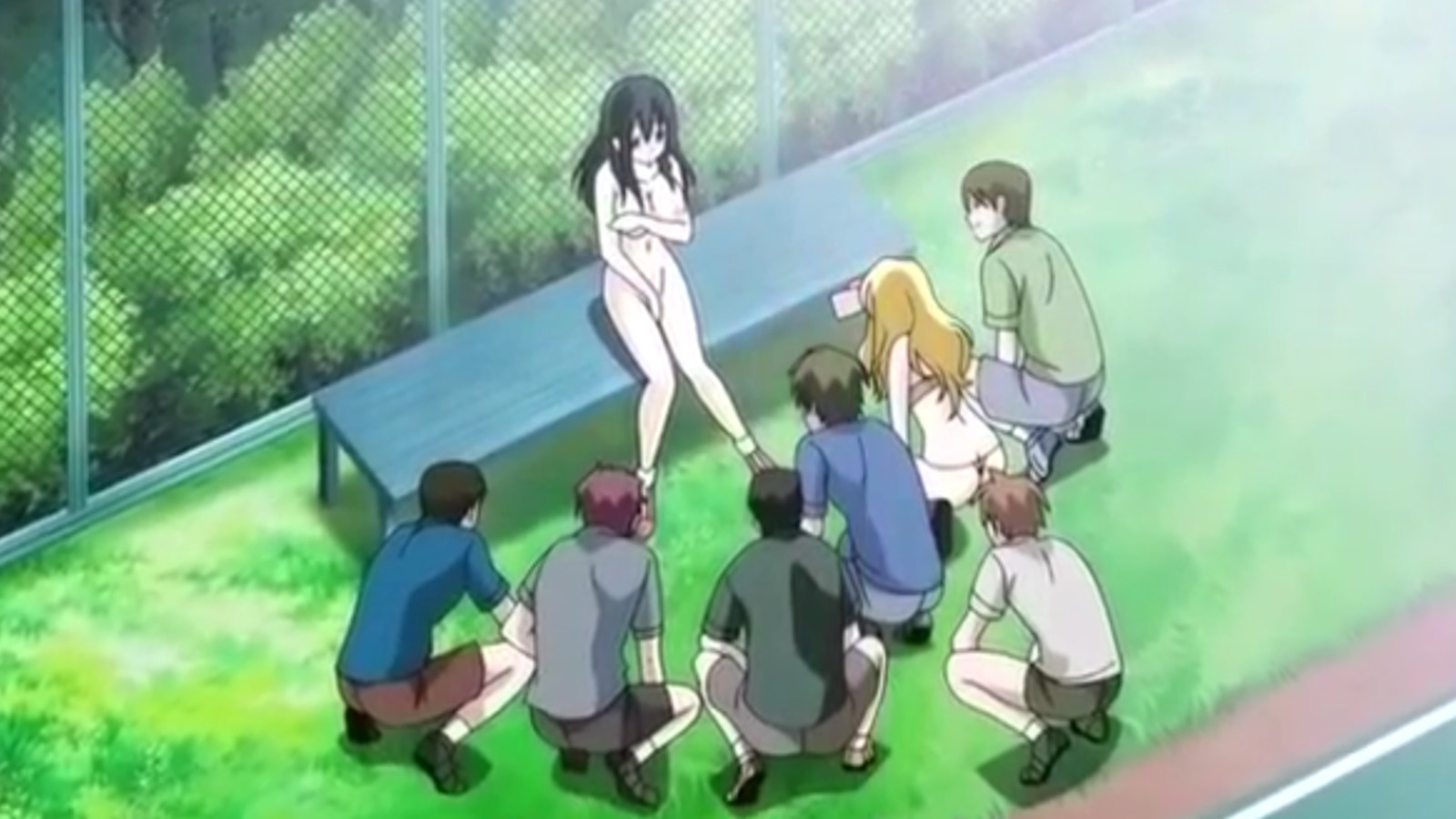 Nude anime strip